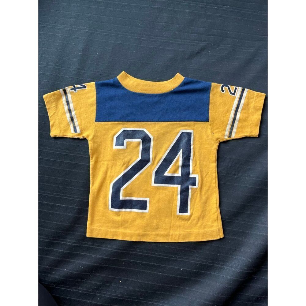 VTG Kids Football Jersey Tee Single Stitch Flocked USA Toddler Shirt